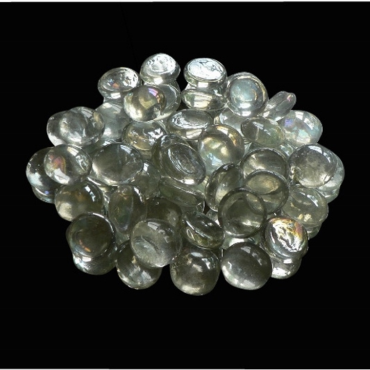 20mm Glass Nuggets Clear Iridized