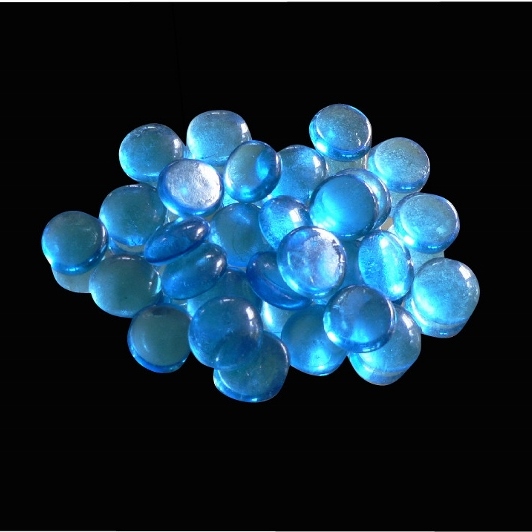 20mm Glass Nuggets  Light Blue