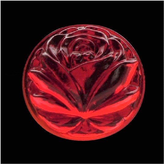 40mm Round Rose Jewel – Red