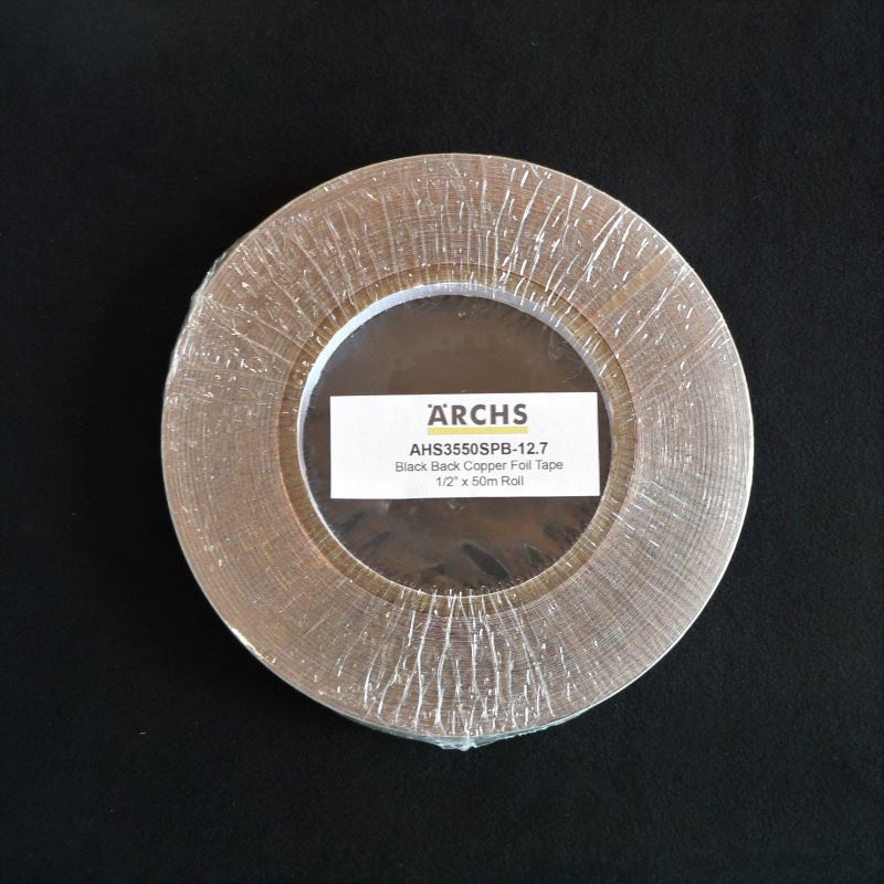 Archs 1/2″ (12.7mm) Black Back Copper Foil – New 50M Roll